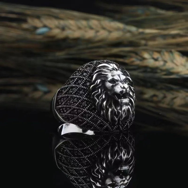 New Fashion Atmospheric Domineering Lion Head Ring Men's Anniversary Holiday Jewelry
