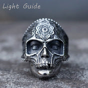 316L Stainless Steel Skull Pattern Gothic Biker Ring