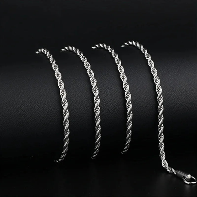 8Pieces Men Stainless Steel Necklace Set Stylish & Durable Accessories for Casual Wear ldeal Gift for Trendsetters