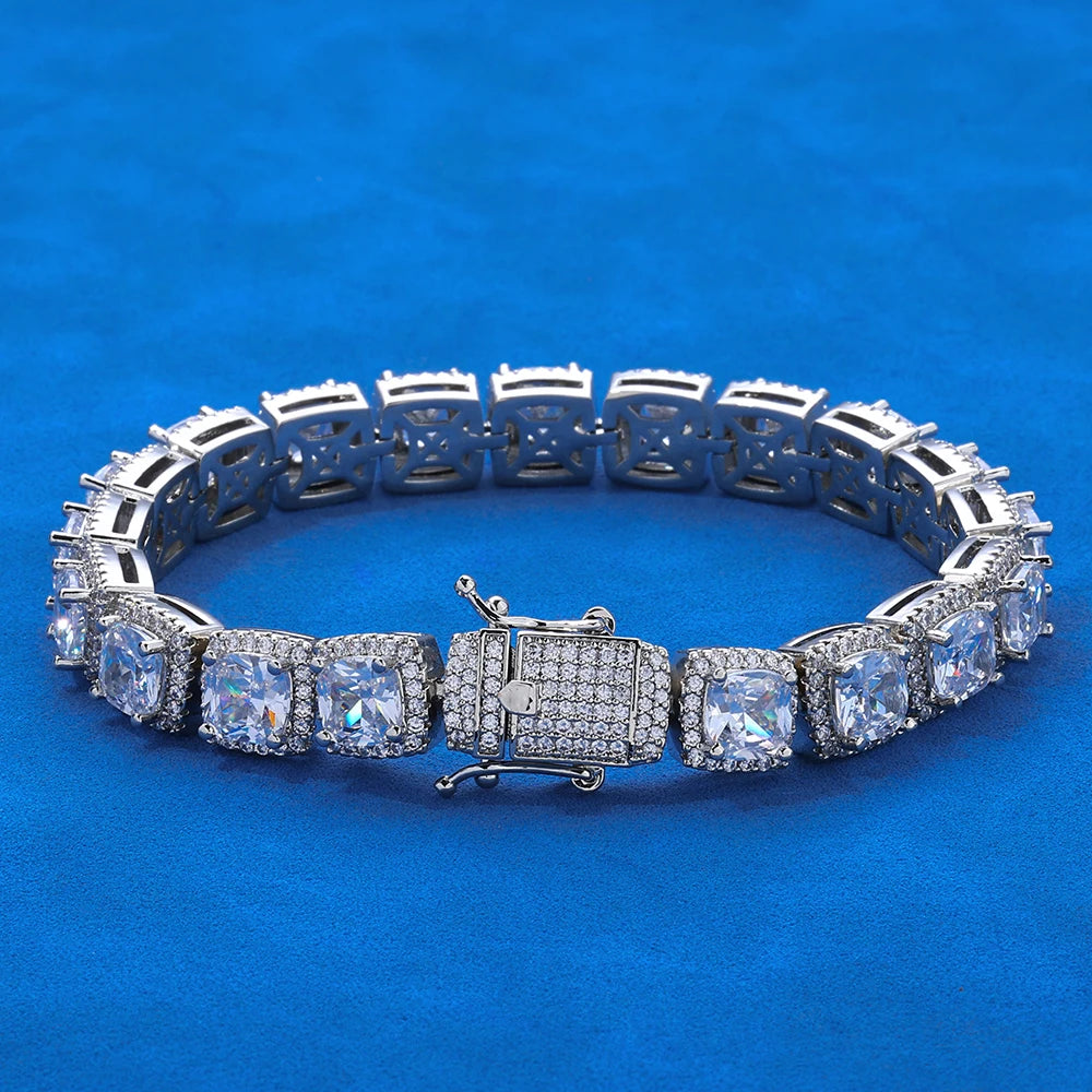 Stainless Steel Tennis Bracelet Cluster 10MM