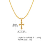Hip Hop Cross Necklace for Men Women,50/55/60cm Stainless Steel Chic Cross Pendant,Christian Classic Jewelry Gifts
