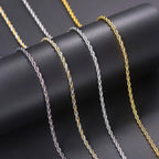 Rope Chain Necklace Two-Tone Stainless Steel 3MM