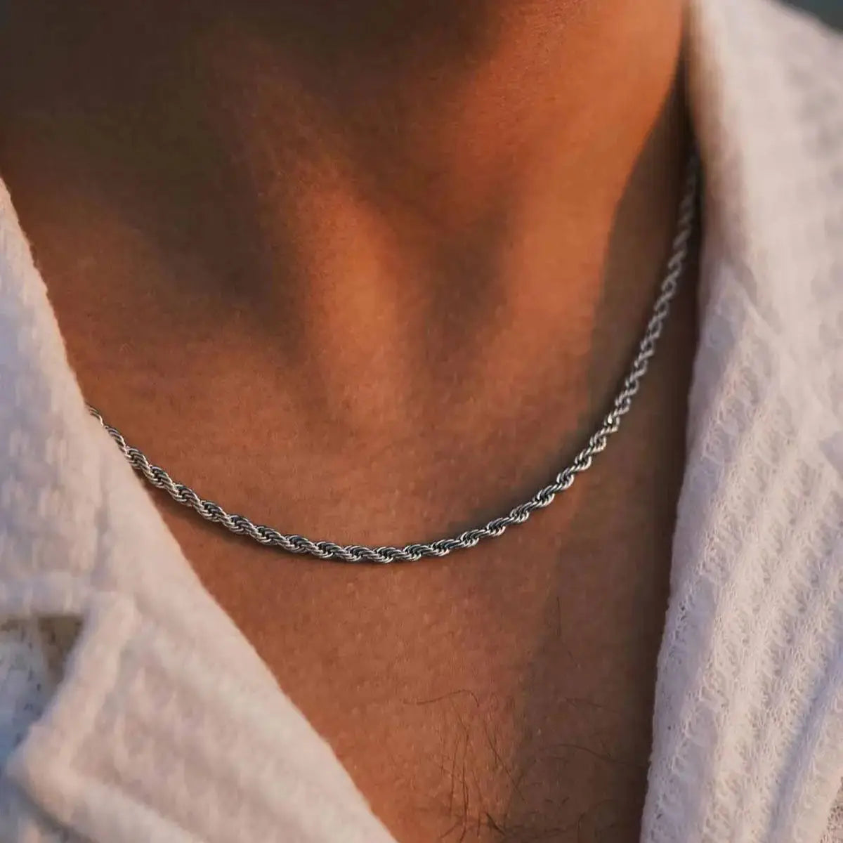Twisted Rope Chain Necklace 5mm — Stainless