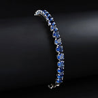 Rose Gold Silver Color 3mm 4mm 5mm Pink Blue Green Red Tennis Bracelet Bangle for Women Wedding Fashion Jewelry Party