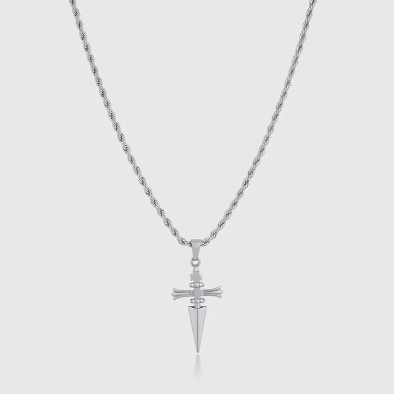 Punk Stiletto Cross Anime Accessories Judgement Chain Necklace Hunter X Hunter Pendant Men's Jewelry Gift for Boys Casual Style