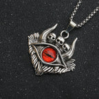 Stainless Steel Evil Eye Skull Pendant Necklace