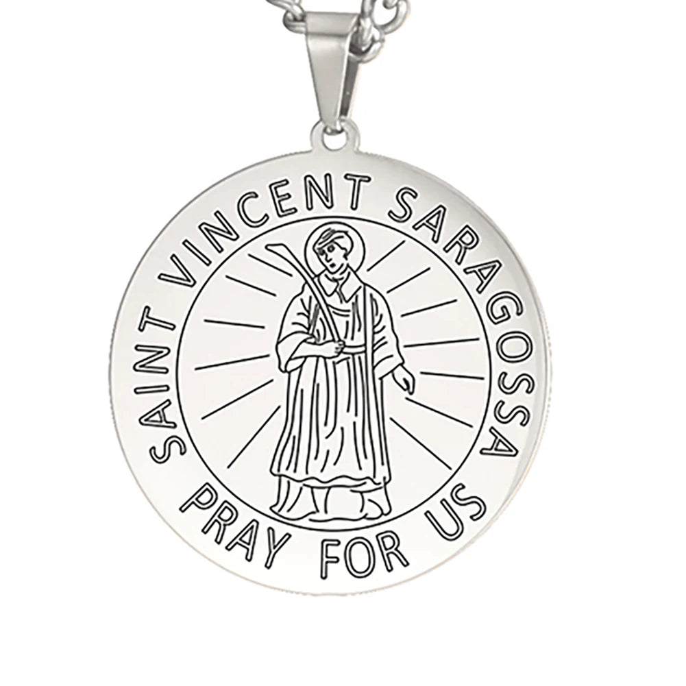 Dawapara Saint Christopher Medal Necklace Jesus Truet In You Amulet Catholic Jewelry Travelers Driver Gifts Stainless