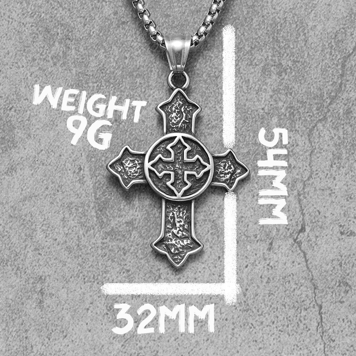 Gothic Cross Amulet Necklace — Stainless Steel