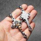INRI Exorcism Cross Pendant — Stainless Steel