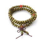 1Pc Wood Bead New Buddha Bracelet Buddhist Bangle Prayer Beads Copper Coin Women Men Lucky Religion Bracelets Charm
