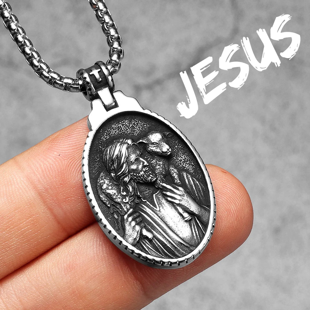 Angel Jesus Virgin Mary Pendant — Stainless Steel