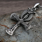 Unique Vintage Ankh Cross Necklace Unisex Stainless Steel Eye Of Horus Amulet Pendant Egyptian Jewelry Gifts