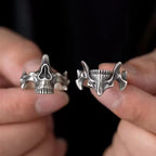 2Pcs Vintage Gothic Steel Skull Mask Rings Design Alloy Finger Rings Set for Men Women New Trend Creative Punk Jewerly Gift