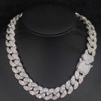 925 Silver Cuban Chain Necklace Moissanite VVS 18MM