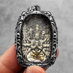 Buddha Glass Pendant Necklace — Stainless Steel