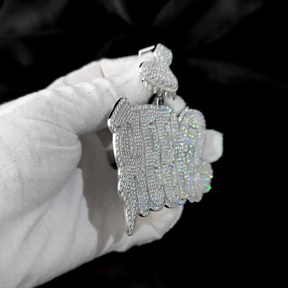 925 Silver VVS Moissanite Letter Pendant