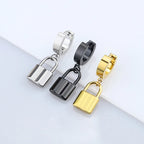 1 pair Fashion Simple Padlock Pendant Stainless steel lock Shaped Stud Earrings For Women Punk Hip Hop Style Ear