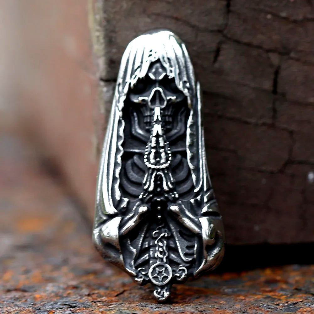 Vintage Skull Stainless Steel Pendant Necklace