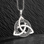 Celtic Witch Knot Pendant Necklace — Steel