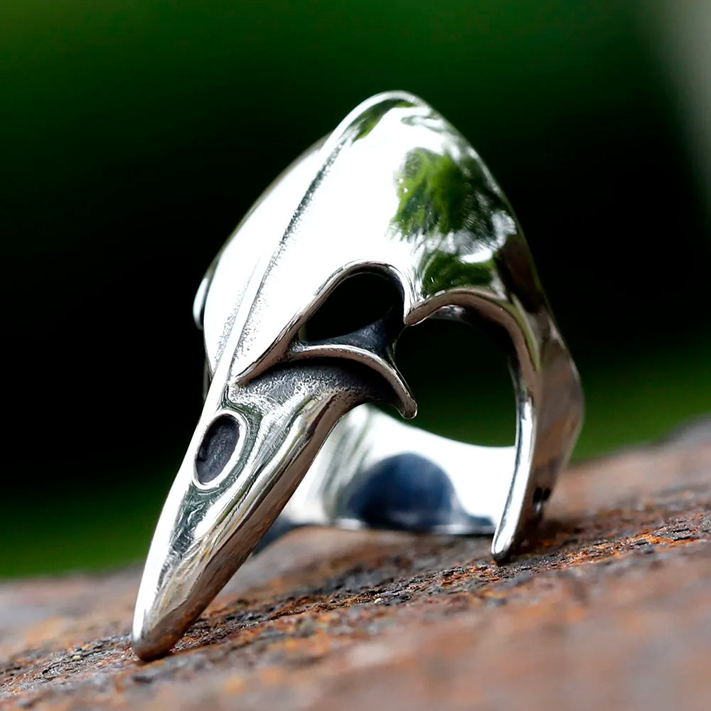2023 NEW Men's 316L stainless steel rings Nordic VIKING Odin Raven head Animal Amulet fashion Jewelry for Gifts free