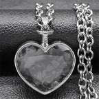 Gothic Heart Silver Pendant Punk Crystal Y2k Nzzz369-1