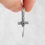 High Quality Stainless Steel Jesus Religious Belief Viking Earrings Nordic Men's Amulet Jewelry Studs Punk Party