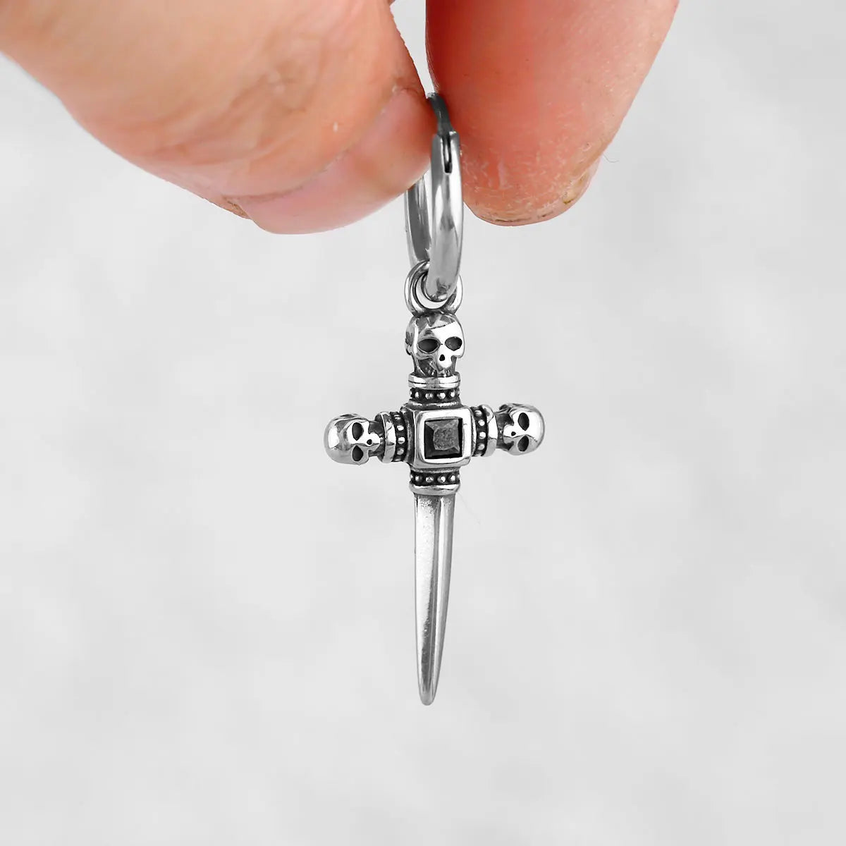 High Quality Stainless Steel Jesus Religious Belief Viking Earrings Nordic Men's Amulet Jewelry Studs Punk Party