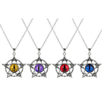 Antique Evil Eye Pendant Necklace For Women Men Creative Punk Hollow Star Colorful Eyeball Connect Choker Chain Jewelry
