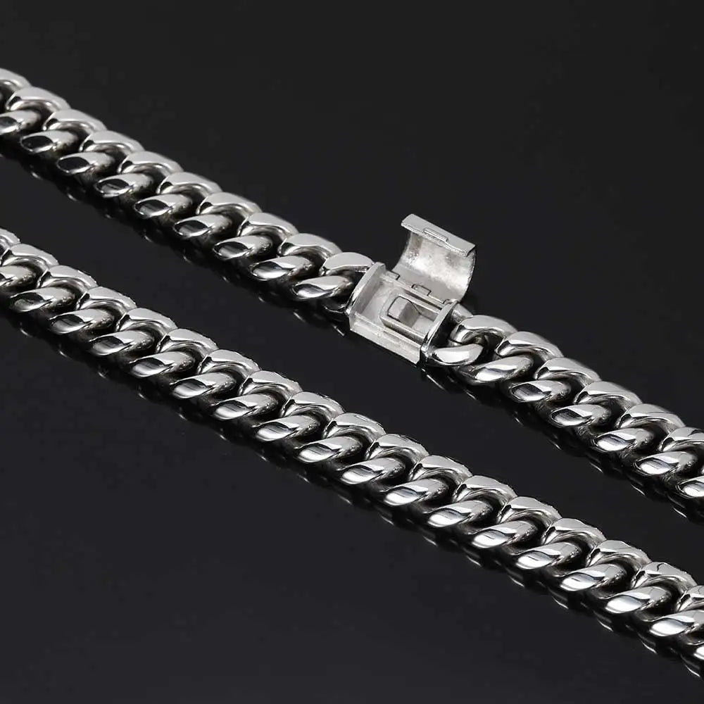 Stainless Steel Cuban Chain Necklace Miami 8-14MM