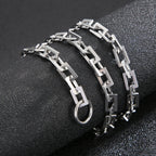 7mm Stainless Steel Chain Blade Link Chains Chokers Necklace For Mens Jewelry Silver Plated Solid Metal Fashion Jewelry