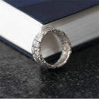 Trendy Cracked Stone Pattern Ring For Men Jewelry Popular 925 Silver Ring Retro Male Party Accessories