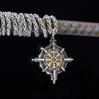 Nordic Totem Amulet Rune Necklace Retro Geometric Pattern Stainless Steel Jewelry Viking Punk Pendant Men's Fashion