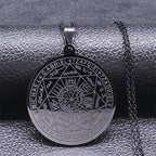 Seven Archangels Amulet Stainless Steel Necklaces Men Seal of Salomon Talisman Christian Protection Jewelry collar