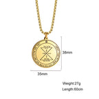 EUEAVAN Key of Solomon Necklace Double Side Third Pentacle of the Venus Protection Love Stainless Steel Necklaces Amulet Jewelry