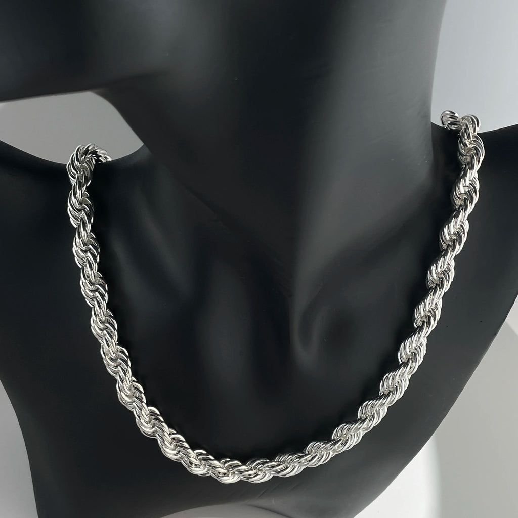 925 Sterling Silver 5/6/8MM 16-30 Inches Rope Chain Necklace For Men Women Fashion Punk Wedding Party Gifts Jewelry