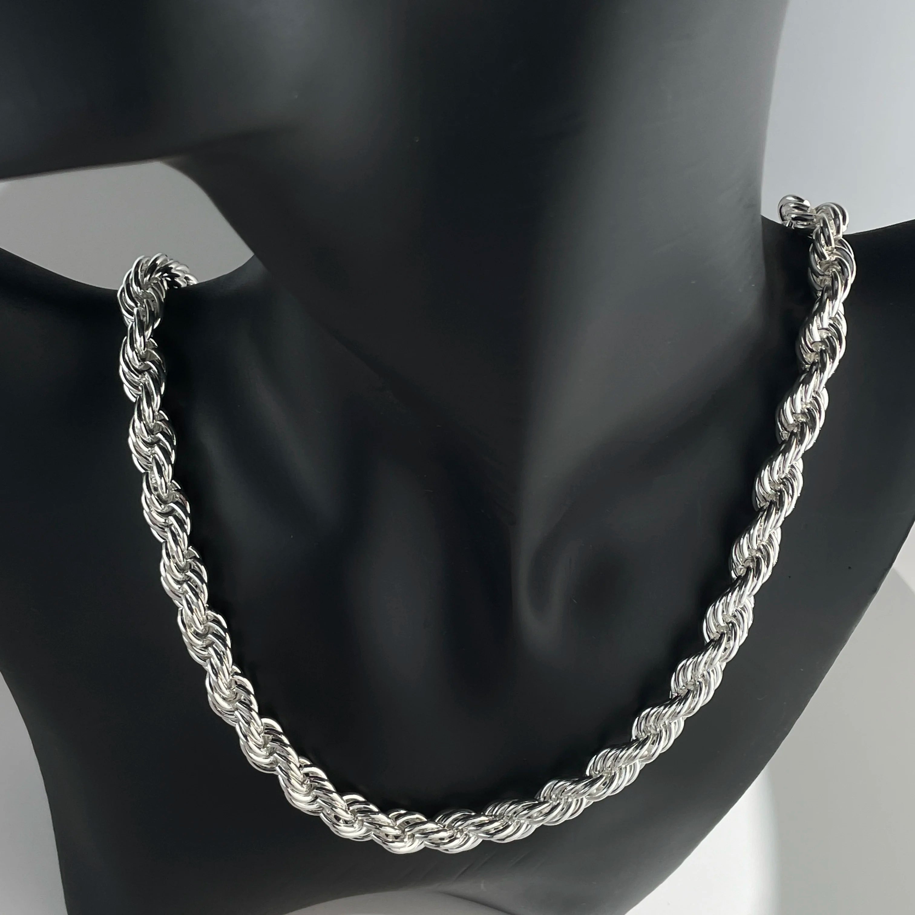 925 Sterling Silver 5/6/8MM 16-30 Inches Rope Chain Necklace For Men Women Fashion Punk Wedding Party Gifts Jewelry