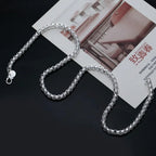 fashion Silver Bracelets necklace Jewelry sets for women men charm 4MM box chain Fashion Party Gifts wedding