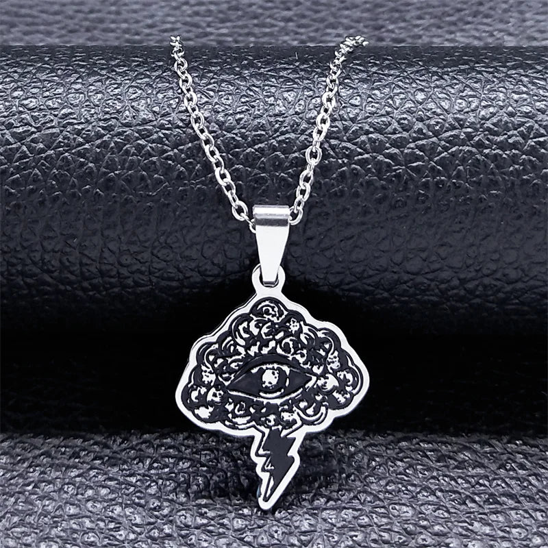 Sigil Lucifer Enamel Pendant Necklace — Stainless Steel