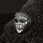 Robot Ghost Skull Open Ring — Stainless Steel