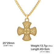 Celtic Trinity Knot Cross Pendant Necklace — Steel
