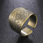 LIKGREAT Six Pointed Star Seal of Solomon Ring The 7 Archangels Protection Ring Metatron Cube Lilith Symbol Amulet Jewelry