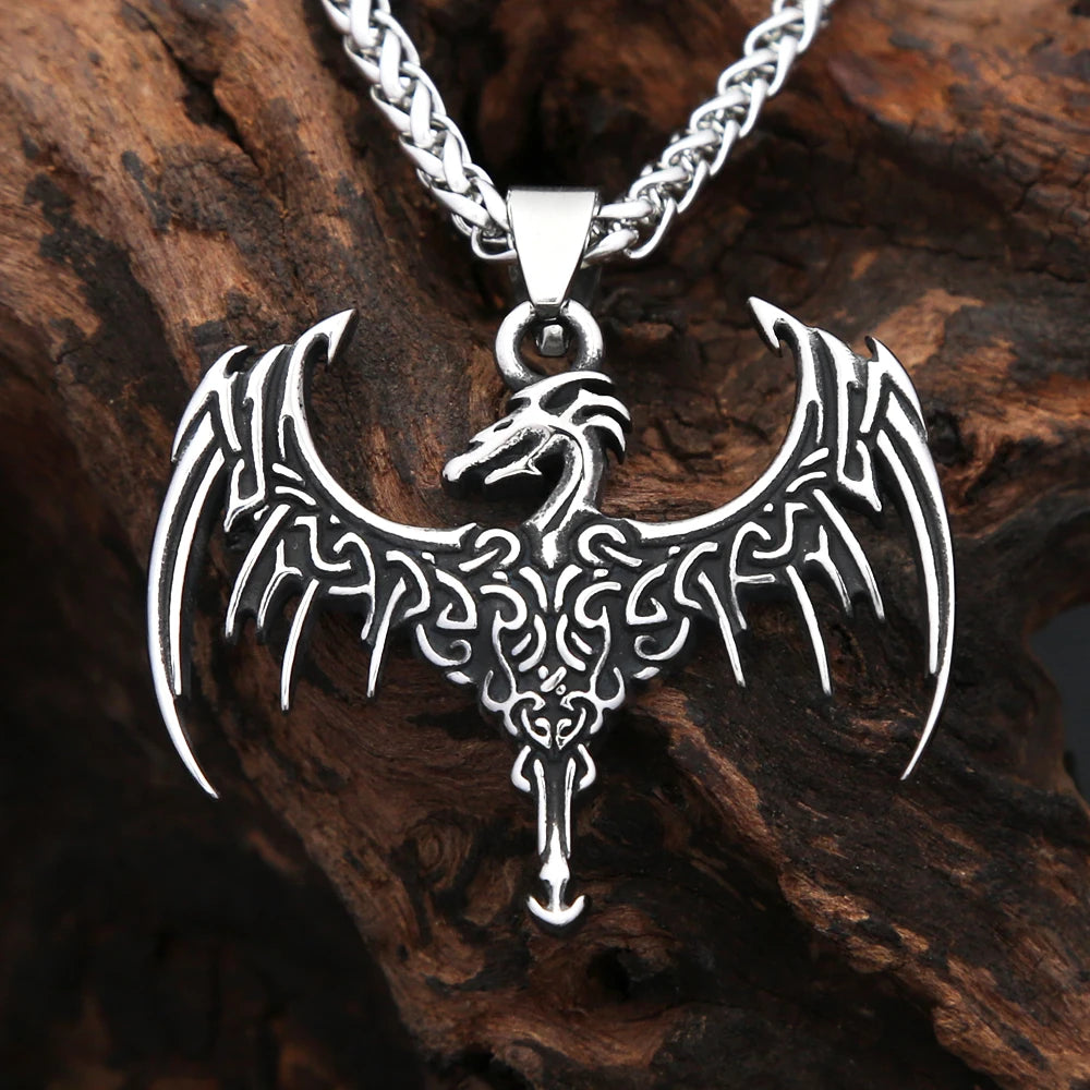 Viking Dragon Pendant — 316L Stainless Steel