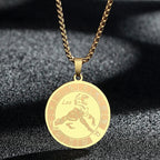 Stainless Steel Zodiac Sign Necklace For Women Men 12 Constellation Libra Symbol Pendant Necklace Amulet Collar Men Jewelry Gift