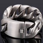 Heavy Metal Powerful 31MM Wide Thick Curb Chain Man Bracelet Men Massive Stainless Steel Men's On Hand Jewelry