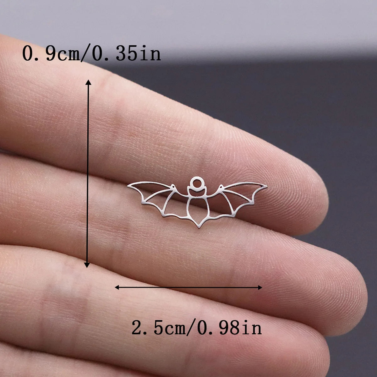 3pcs Gothic Cute Tiny Bat Charms Stainless Steel Pendant for Jewelry Making Necklaces Bracelets Earrings diy Accessories Gift