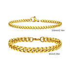 Rope Cuban Chain Bracelet 2pcs — Two-Tone