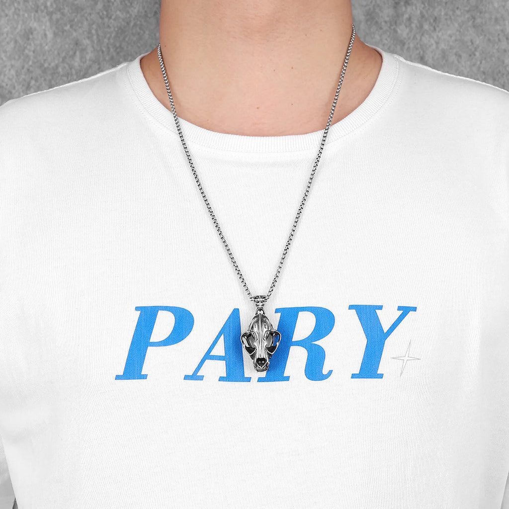 Gothic Skeleton Stainless Steel Pendant Necklace