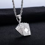 Iced Out Ace of Spades Pendant — 14K Gold