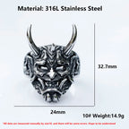 2022 NEW Men's 316L stainless-steel rings Retro Devil Skull Demon gothic punk FASHION Jewelry Gifts free shipping