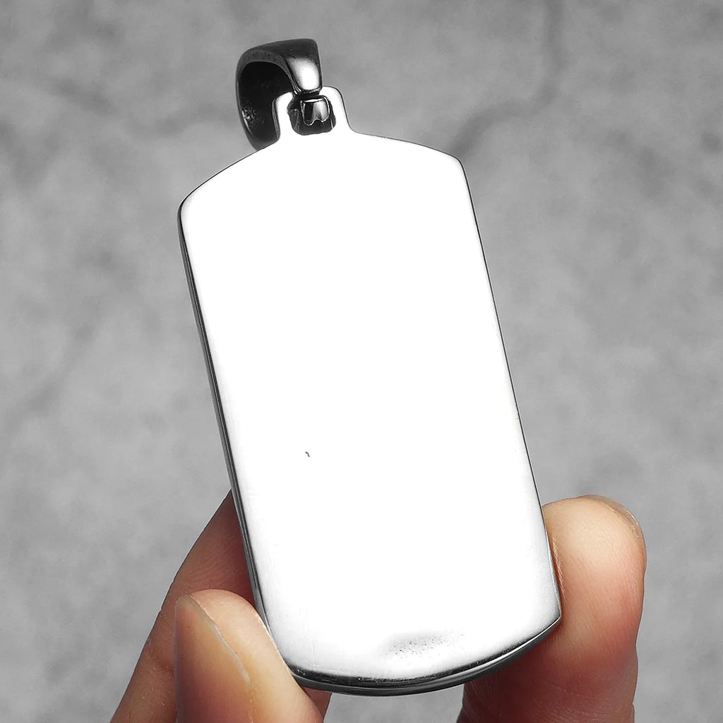 Vintage Lion Head Dog Tag Necklace — Stainless Steel